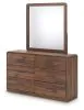 Ashley Furniture PCB386B1 Ashley Furniture PCB386B1 Fortlorn - Dresser And Mirror - Walnut Brown