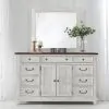Liberty Furniture 237-BR-DM River Place - Dresser & Mirror - Riverstone White & Tobacco