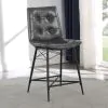 CoasterEssence 107859 Aiken - Upholstered Tufted Counter Chair (Set of 2) - Charcoal