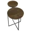 CoasterEssence 935980 Yael - Round Mango Wood Accent Side Table - Natural And Gunmetal