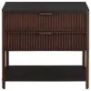 Coaster Fine Furniture 930221 Zimmerlee - 2-Drawer Side Table with Shelf - Rust Brown