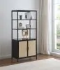 Coaster Fine Furniture 961651 Amherst - 3-Shelf Radio Weave Cane Metal Accent Cabinet - Black