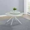 Coaster Fine Furniture 706258 Briggs - Round Marble Printed Glass Top Coffee Table - White