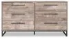 Ashley Furniture EB2320-231 Neilsville - Six Drawer Dresser - Vinyl-Wrapped - Whitewash