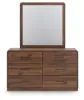Ashley Furniture PCB386B1 Ashley Furniture PCB386B1 Fortlorn - Dresser And Mirror - Walnut Brown