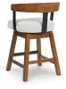 Ashley Furniture D594-224 Ralene - Upholstered Swivel Barstool (Set of 2) - Medium Brown