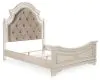 Ashley Furniture B743B2 Realyn - Queen Upholstered Panel Bed - Chipped White