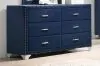CoasterEveryday 223373 Melody - 6-Drawer Upholstered Dresser - Pacific Blue