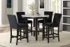 New Classic 41-400-BKC4C Celeste - Round Counter Table With 4 Black Chairs - Black