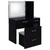 Coaster Fine Furniture 930219 Flora - 2-Drawer Vanity Set With LED Mirror - Black High Gloss