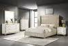 Coaster Fine Furniture 224731KEB1 Lucia - King Headboard, Headboard Wings, Footboard & Slats, Box 1 of 2 - Beige