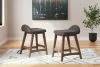 Ashley Furniture D615-224 Ashley Furniture D615-224 Lyncott - Upholstered Barstool (Set of 2) - Charcoal / Brown