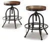 Ashley Furniture D546-224 Valebeck - Swivel Barstool (Set of 2) - Brown / Black