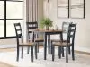 Ashley Furniture D399/15/01(2) Ashley Furniture D399/15/01(2) Gesthaven - 5 Pc. - Round Dining Room Drop Leaf Table, 4 Side Chairs - Natural / Blue