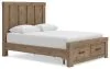 Ashley Furniture PCB2844B4 Oliandon - Queen Panel Storage Bed - Light Brown