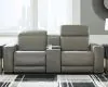 Ashley Furniture U94202S3 Ashley Furniture U94202S3 Correze - Power Loveseat With Console 3 Pc Sectional - Gray