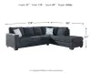Ashley Furniture 87213S3 Ashley Furniture 87213S3 Altari - Right Arm Facing Corner Chaise With Sleeper 2 Pc Sectional - Slate