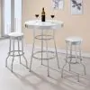 CoasterEveryday 2299W Retro - Upholstered Metal Swivel Bar Stool (Set of 2) - White