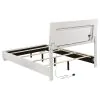 CoasterEssence 203500T-S5L Felicity - 5 Piece Twin Bedroom Set With LED - White High Gloss