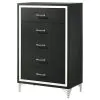 Coaster Fine Furniture 224995 Lucia - 5-Drawer Bedroom Chest Of Drawers - Black