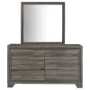 Coaster Fine Furniture 223343M Wright - 6-Drawer Dresser And Mirror - Brown Oak