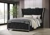 Coaster Fine Furniture 223161Q Lorient - Queen LED Upholstered Wingback Bed - Black