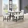 New Classic 45-D422-D4CB New Classic 45-D422-D4CB Carissa - Rectangle Counter Table With 4 Chairs & 1 Bench - White