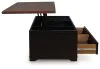 Ashley Furniture T664-9 Wildenauer - Lift Top Cocktail Table - Brown / Black
