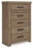 Ashley Furniture PCB2844-46 Oliandon - Five Drawer Chest - Light Brown