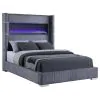 Coaster Fine Furniture 306030KW Tisdall - Upholstered California King Fireplace Bed - Gray