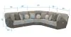 Jackson Furniture Industries 627/46/45/48/44/47/28-29 Rendezvous - 5 Piece Modular Sectional With 3 Reclining Seats & Castered Cocktail Ottoman - Umber
