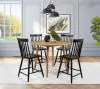 Coaster Fine Furniture 122508-S5B Andrews - 5 Piece Round Counter Dining Set - Light Ash And Black