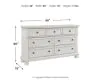 Ashley Furniture B742-31 Robbinsdale - Dresser - 7 Drawers - Antique White