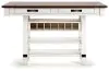 Ashley Furniture D546-32 Valebeck - Rect Dining Room Counter Table With Wine Rack - White / Brown