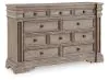 Ashley Furniture B916/31/36/46/58/56/94 Blairhurst - 6 Pc. - Dresser, Mirror, Chest, California King Panel Bed - Light Grayish Brown