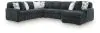 Ashley Furniture 98105S2 Ashley Furniture 98105S2 Midnight-Madness - 4-Piece Sectional With RAF Corner Chaise - Gunmetal