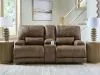 Ashley Furniture PC9180218 Beckley Place - Power Reclining Loveseat With Console / Adjustable Headrest - Earth