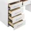 CoasterElevations 203507 Felicity - 9-Drawer Vanity Table With Lighted Mirror - Glossy White