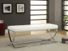 CoasterEssence 501157 Walton - Leatherette Upholstered Tufted Accent Bench - White
