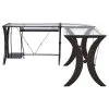 CoasterEssence 800446 Monterey - Glass Top L-Shape Computer Desk - Cappuccino