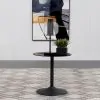Coaster Fine Furniture 709687 Ganso - Round Metal End Table With Tempered Glass Top - Black