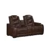 New Classic U5483-25P2-BRN Chester - Reclining Console Loveseat With Power Headrest & Footrest - Brown