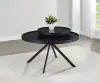Coaster Fine Furniture 706268 Briggs - Round Marble Printed Glass Top Coffee Table - Black