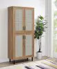 Coaster Fine Furniture 950440 Teller - 4-Door Tall Shoe Storage Cabinet - Natural Oak