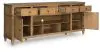 Ashley Furniture W655-68 Sharlance - XL TV Stand With Fireplace Option - Light Brown