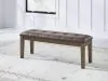 Ashley Furniture PCD592-00 Urbinforte - Large Upholstered Dining Room Bench - Light Brown