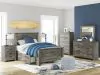 Ashley Furniture B4480/21/26/87/84/50/B100-12/92(2) Ashley Furniture B4480/21/26/87/84/50/B100-12/92(2) Frandern - 8 Pc. - Dresser, Mirror, Full Panel Bed With Storage, 2 Nightstands - Black / Gray