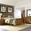 Liberty Furniture 175-BR-KSLDMCN Grandpas Cabin - 5 Piece Bedroom Set (King Sleigh Bed, Dresser & Mirror, Chest, Nightstand) - Aged Oak