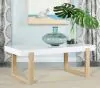 CoasterEssence 753398 Pala - Rectangular Coffee Table - White High Gloss And Natural