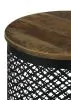 CoasterEssence 935990 Aurora - Round Drum Base Accent Side Table - Natural And Black